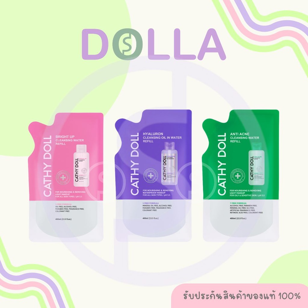 [รีฟิล] Cathy Doll Cleansing Water Refill 400ml เคที่ดอลล์ คลีนซิ่ง วอเตอร์ รีฟิล 400ml