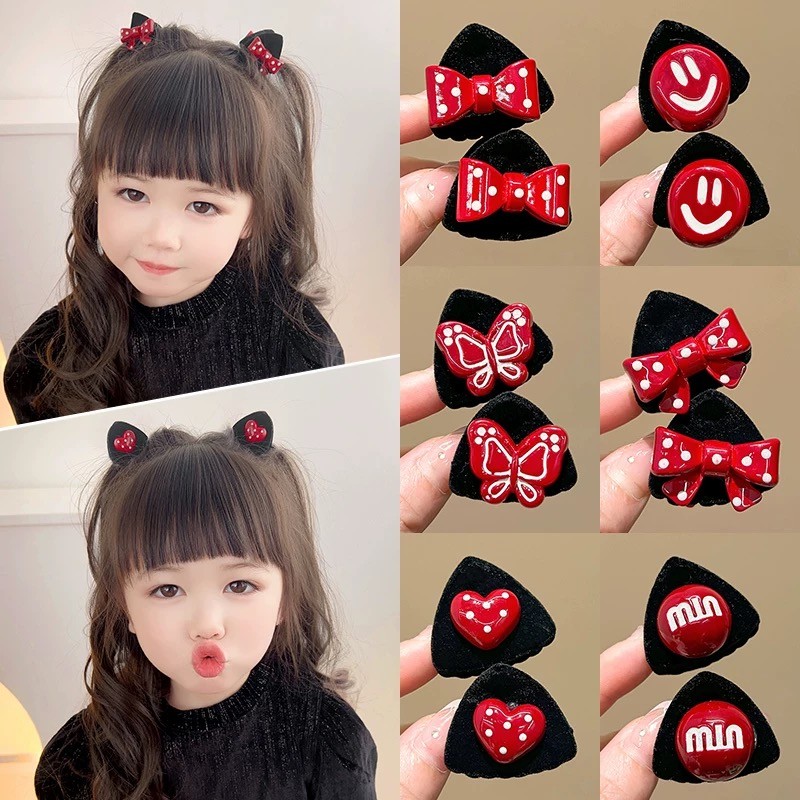 เกาหลีแฟชั่นหูแมวรูปตัวอักษรสีแดงกิ๊บติดผมหญิงอินนักเรียนน่ารักของขวัญปีใหม่