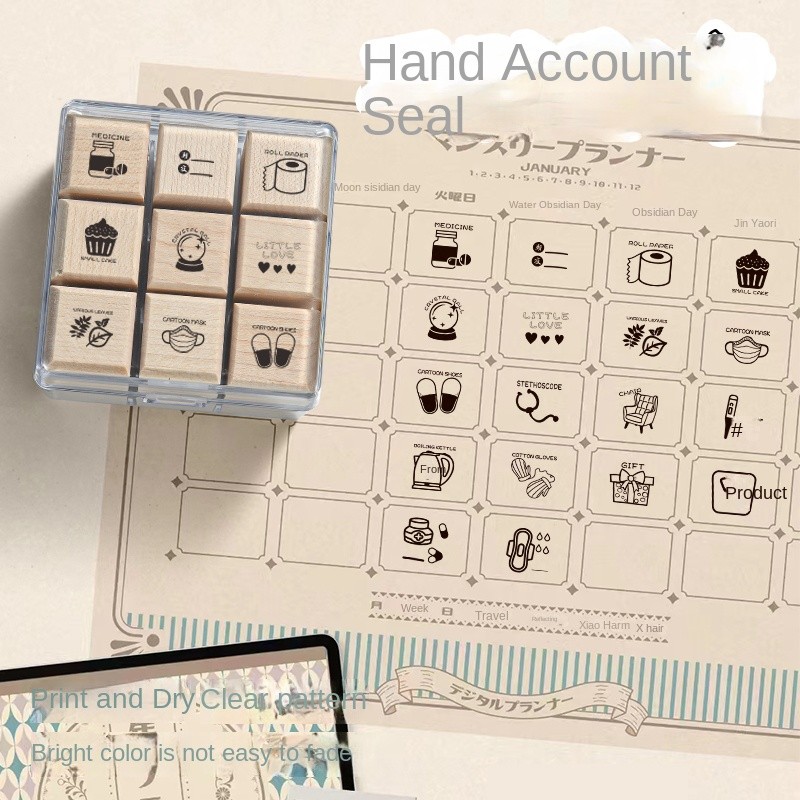 Mini Handbook Seal Plan ที่กําหนดเองถุงมือสารานุกรมการ์ตูน mini Pattern Record Plan