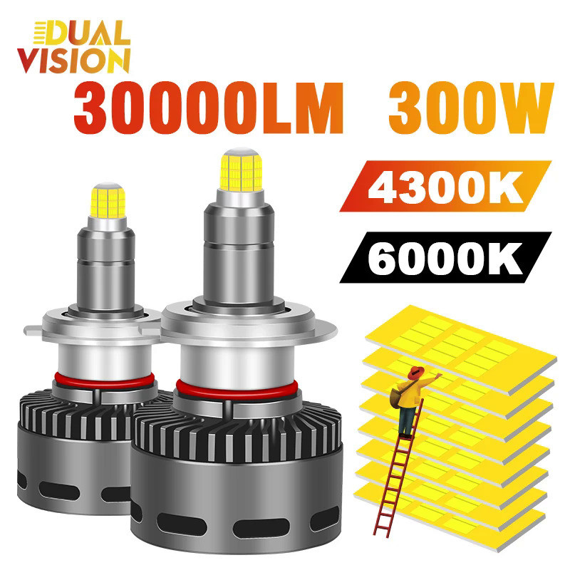 H7 LED 360 Canbus H11 H1 30000LM 300W HB3 HB4 9005 9006 D2S D4S LED Car Headlight Bulb 6000K 4300K H