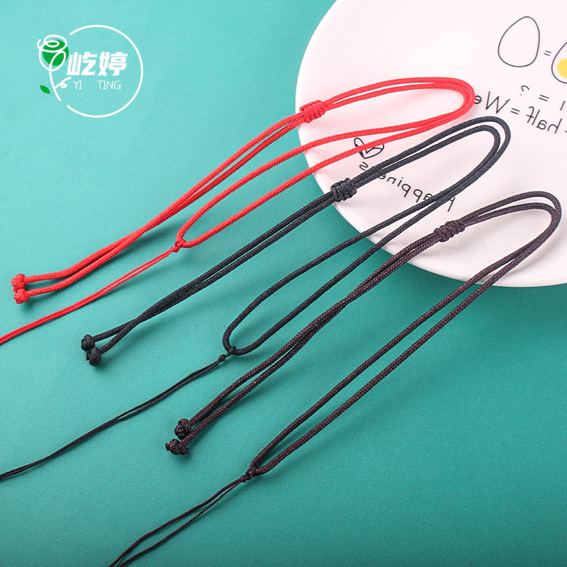 2 มม.หนาแบน Knot คู่ Push สร้อยคอเชือก diy โฮมเมดเครื่องประดับทําด้วยมืออุปกรณ์เสริมวัสดุหิน Lanyard