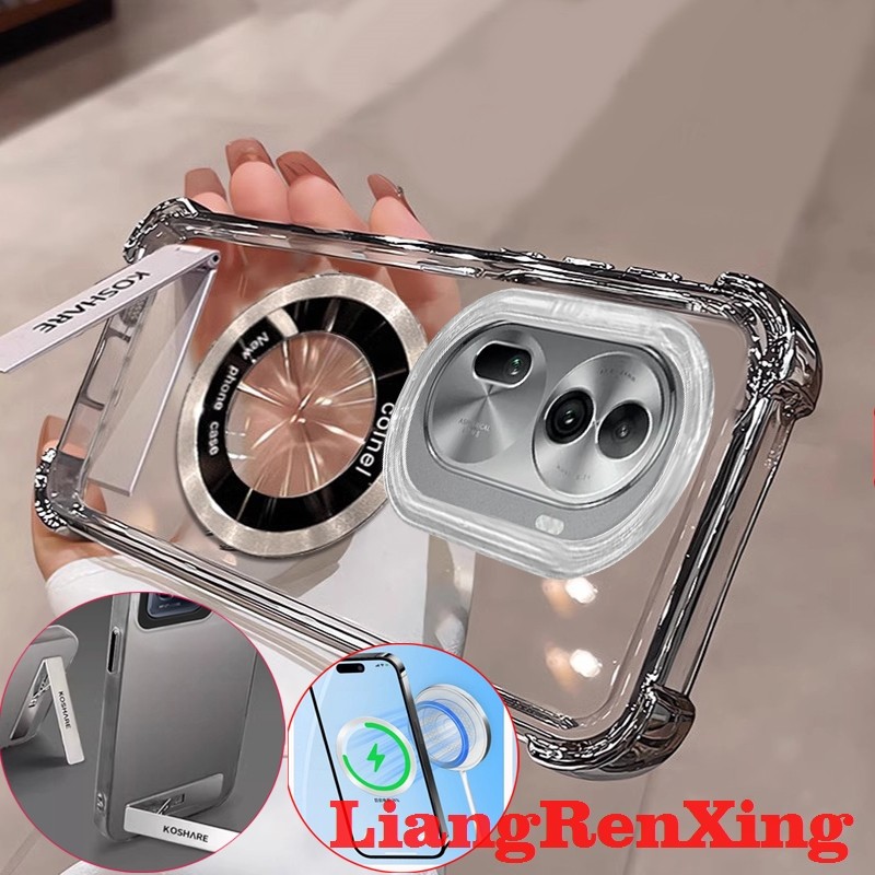 FOR เคส Case สำหรับ OPPO Reno 11 Pro 5G Reno 11 5G 2024 โทรศัพท์ปลอก softcase ล้างกันกระแทกที่ครอบการออกแบบใหม่ความงามที่ชัดเจนกับผู้ถือไร้สายแม่เหล็ก tmcbcx01