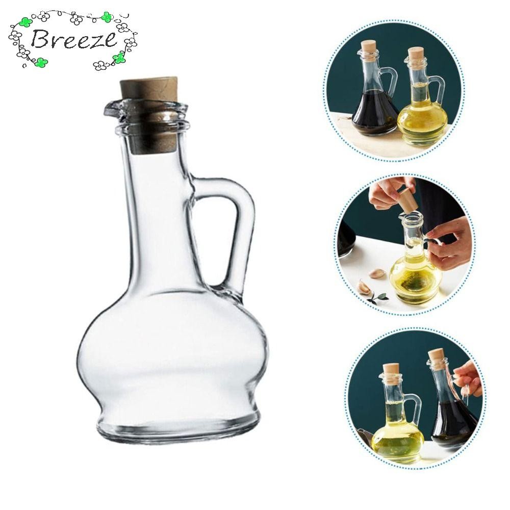 Breeze ขวดแก้วปรุงรส, 260 มล. ตะกร้าขนาดเล็กขวดน้ําส้มสายชูน้ํามัน, ขวดน้ํามันมะกอกอุปกรณ์ครัวภาชนะบรรจุอาหารซอส