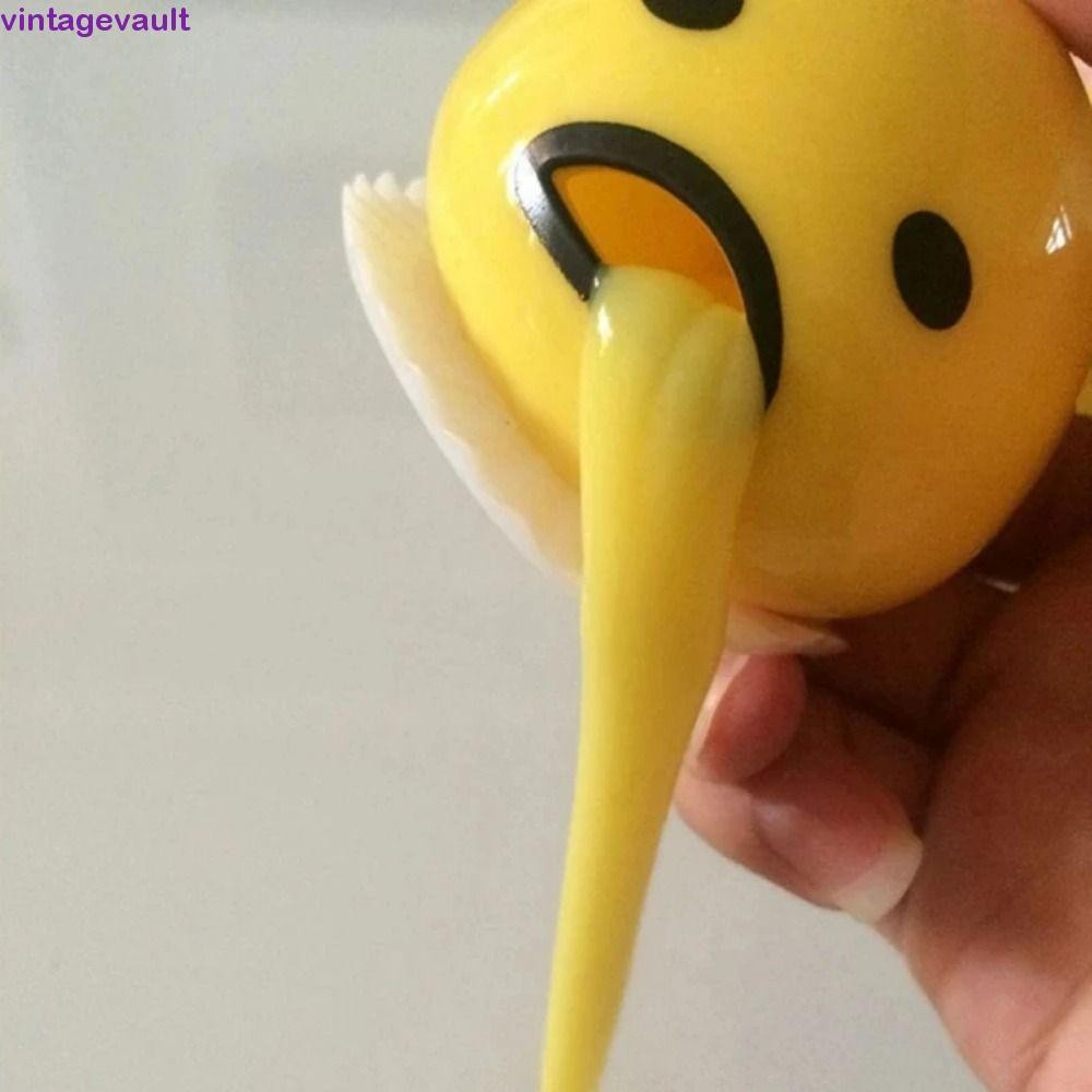 Vintagevault Vomiting ของเล่นหยิกไข่แดง, ของเหลว Tricky Vomiting ไข่แดงของเล่น, ของเล่น Vent Non Stick Puking ตลก Vomiting ไข่แดง 3D Sensory ของเล่นเด็ก