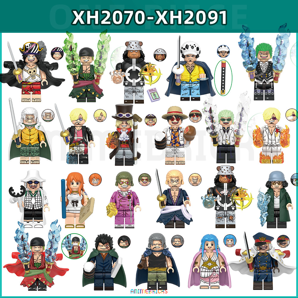 One Piece Minifigures Building Blocks Luffy Zoro Rayligh Dragon Beckman Bartholemew Kuma Shiryu Usopp