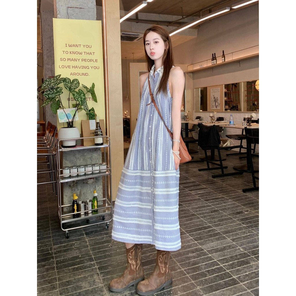 Xyj สุภาพสตรีภาษาฝรั่งเศสคําลายแขนกุดชุดลดอายุเสื้อชุด Gentle Slimmer ดูกระโปรงยาวปานกลางแฟชั่น