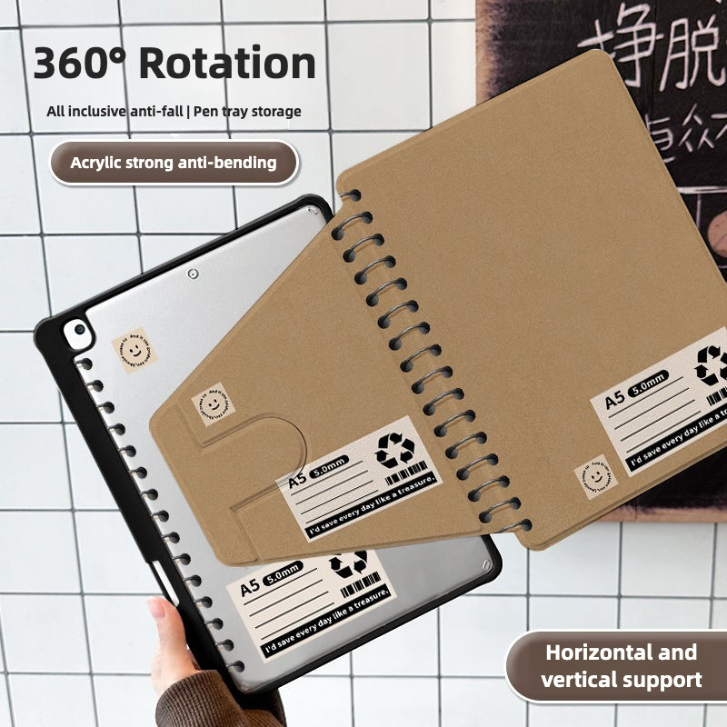 เคส ipad โน๊ตบุ๊คสร้างสรรค์อะคริลิคปรับได้ 360 องศา พร้อมที่วางปากกา เหมาะสําหรับ ipad air4 air5 air6 10.9