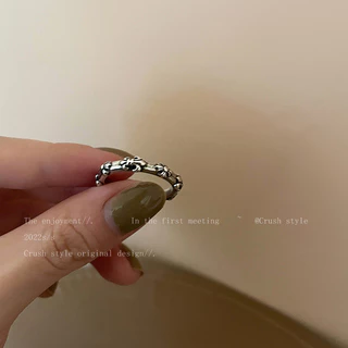 แฟชั่นผู้หญิงเครื่องประดับ Retro Alloy Silver Cross Star (เส้นผ่าศูนย์กลางประมาณ 1.7 ซม.)Finger Ring
