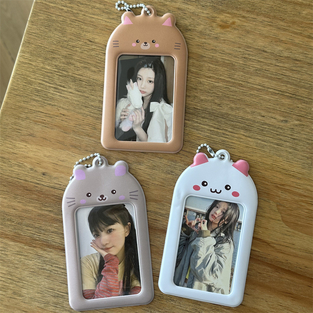 ต้นฉบับ อิน สัตว์น่ารักแมวกระต่ายผู้ถือบัตร 10 ซม. รูปถ่าย พวงกุญแจจี้การ์ดขนาดเล็ก ความช่วยเหลือ เก็บนักเรียน