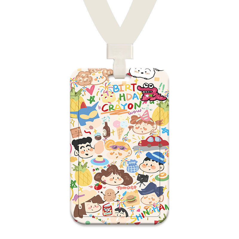 ใหม่ เครยอนชินจังผู้ถือบัตรทํางานเชือกเส้นเล็กแบบพับเก็บได้ ปกบัตรการ์ตูนนักบินอวกาศนักเรียนน่ารักวิทยาเขตกรณีบัตรกระเป๋ารถบัสบัตรน้ําโรงง