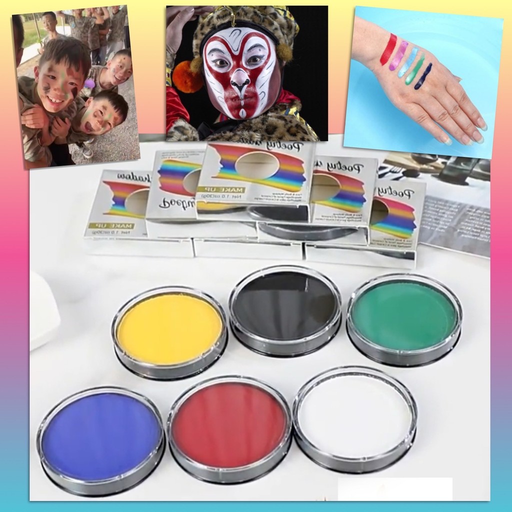 🌸 สีน้ำ ทาหน้า สีพรางหน้า เพ้นท์หน้า สีทาหน้า บอดี้เพ้นท์ กิจกรรมปาร์ตี้ ภาคสนาม ไร้สารพิษ ล้างออกง่าย เกรดพรีเมี่ยม 🌸