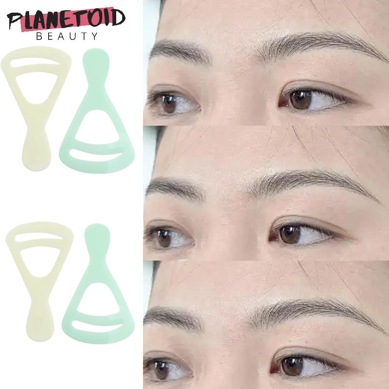 2ชิ้น/เซ็ตนํามาใช้ใหม่คิ้วลายฉลุชุดกรูมมิ่งสร้างสมดุลแม่แบบคิ้ววาดบัตรเครื่องมือแต่งหน้า