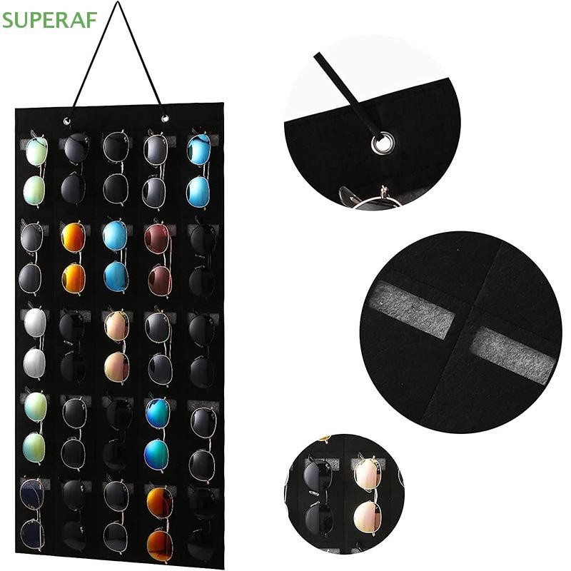 SUPERAF แว่นตากันแดดจัดเก็บเชือกแข็งแรง Felt แว่นตากันแดดสําหรับ Wall Display 25 ช่องแว่นตากันแดด HOT