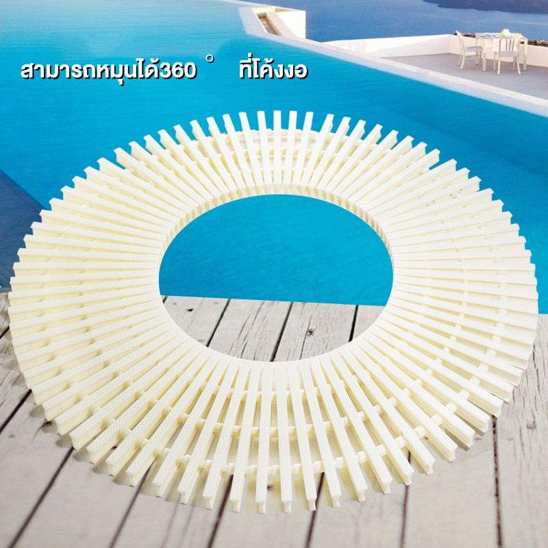 ตะแกรงน้ำล้น ตะแกรง/ท่อสระว่ายน้ำ เกรตติง Swimming Pool Gutter Gratingขนาด 20ซม. , 25ซม. , 30ซม สีขาว
