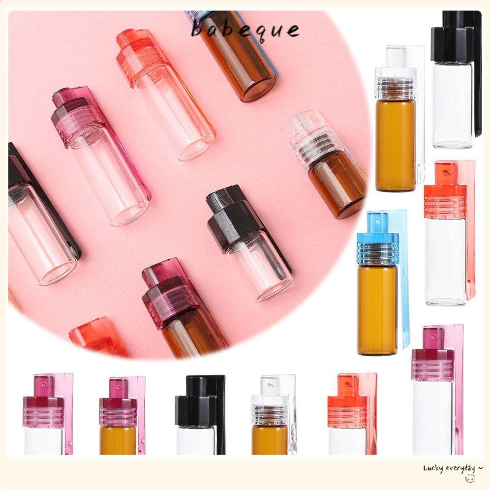 Babeque แก้วยาสีสุ่มแก้ว Vial พร้อมช้อน Flip Storage Container