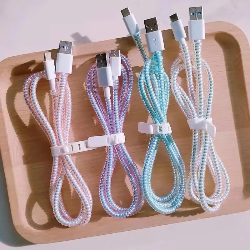 1.4เมตรเลเซอร์ป้องกันสายเคเบิลเกลียวสายเคเบิลข้อมูลออแกไนเซอร์ห่อสากลชาร์จโทรศัพท์สายไฟ ส ยืนยัน แขน