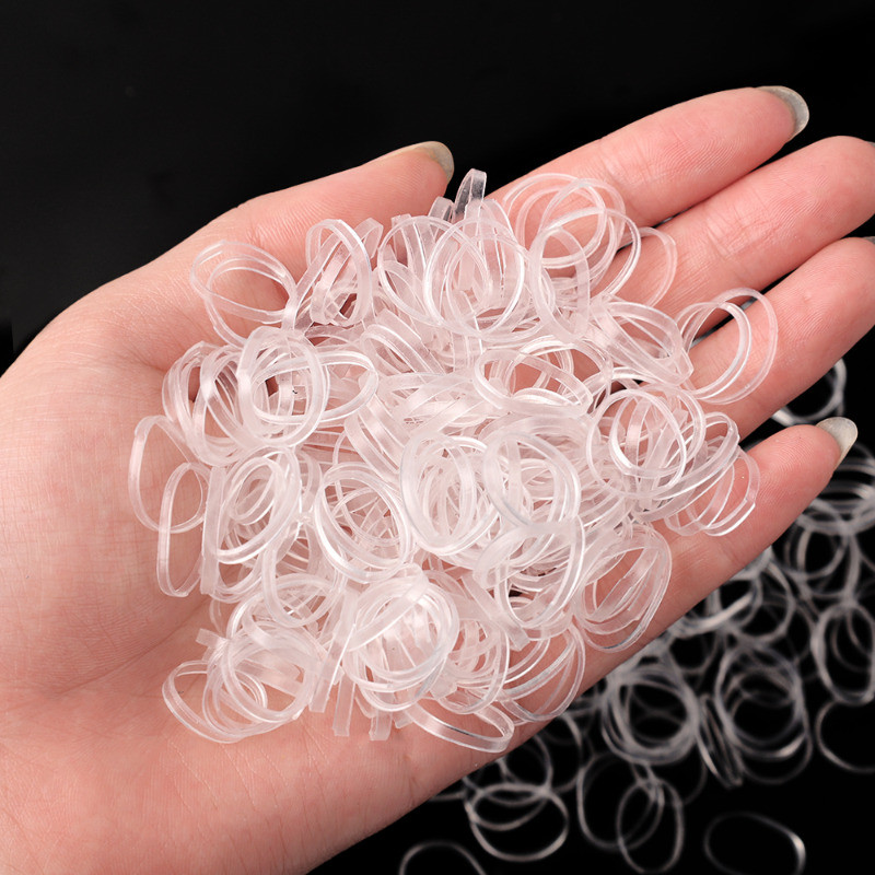 200/500ชิ้นยืดหยุ่นโปร่งใสผมวง-นุ่มนํามาใช้ใหม่ผมผูก-เชือกผมนางฟ้า-สาวผู้ถือผมหางม้าอุปกรณ์ผม-แหวนผมยาง-เครื่องมือจัดแต่งทรงผม - รูปที่ 3