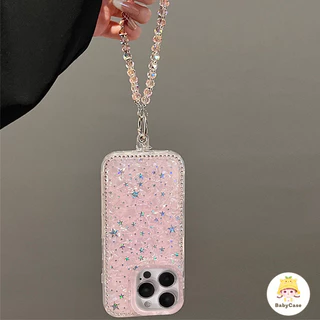 เคสไอโฟน13 สำหรับ iPhone 15 11 16 13 14 12 Pro Max 8 7 15 14 16 Plus XR X XS Max ผ้าสร้อยข้อมือสร้อยข้อมือรูปแบบสตาร์
