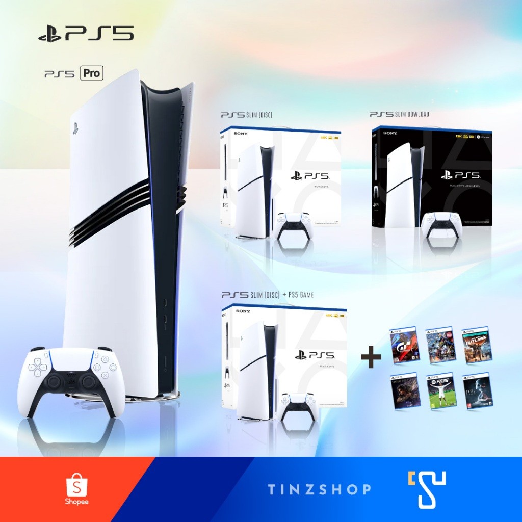 สินค้าขายดี[เครื่องชุด] Playstation5 PS5 ศูนย์ไทย > PS5 Pro , PS5 Slim Disc (CFI-2018A01) , Slim Dig