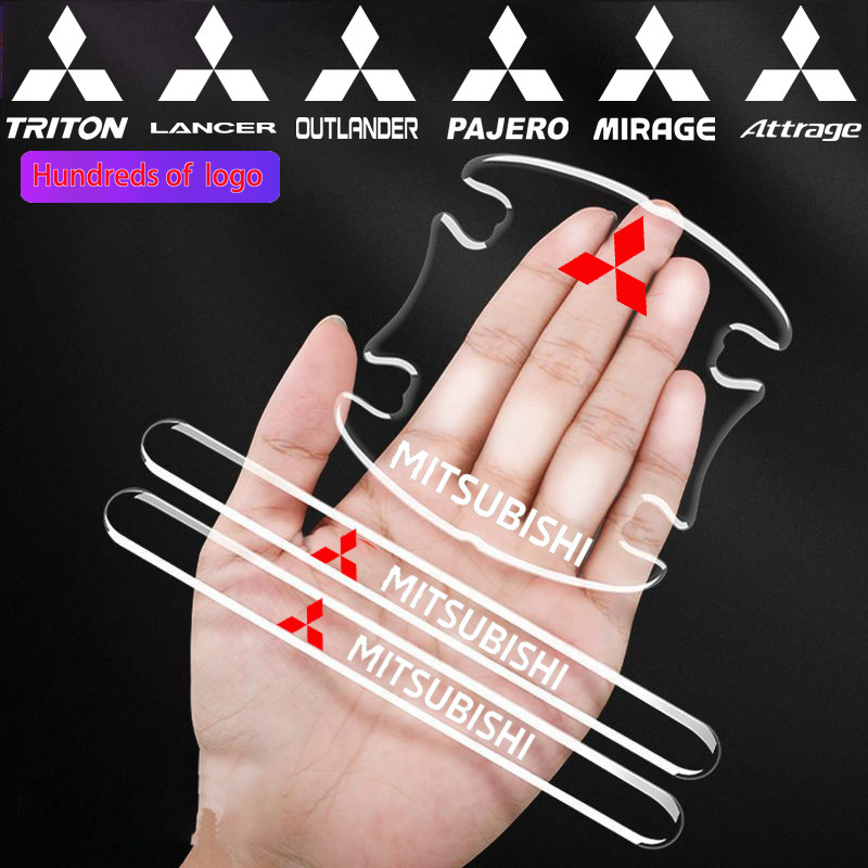 Mitsubishi รถประตูชามสติกเกอร์ป้องกันสติกเกอร์จับโปร่งใส Universal ด้านข้าง Anti-Collision Strip Anti-Scratch สติกเกอร์สําหรับ Triton Xpander Attrage Mirage Pajero Outlander