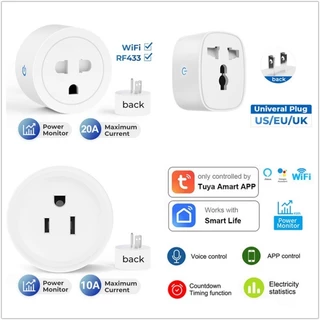 Tuya WiFi สมาร์ทซ็อกเก็ต 10A 16A 20A บ้านสมาร์ทซ็อกเก็ต WiFi รีโมทคอนโทรล Google Home และ Alexa ควบคุมเสียง