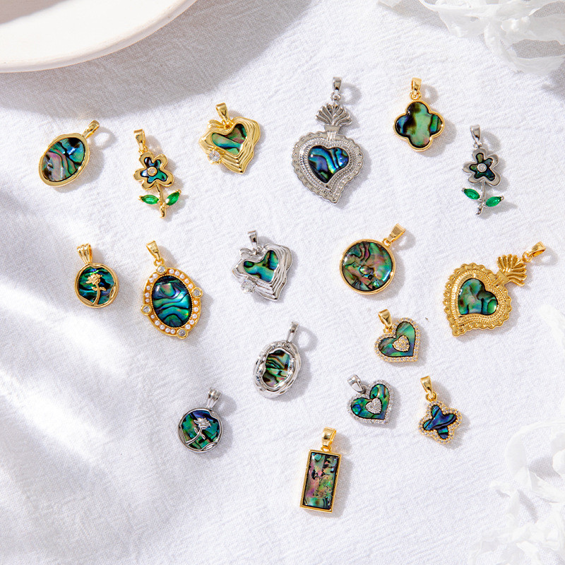 14k Gold จี้เปลือกหอยธรรมชาติ High-End Feeling ยุคกลาง Love จี้ diy สร้อยคอต่างหูอุปกรณ์เสริม