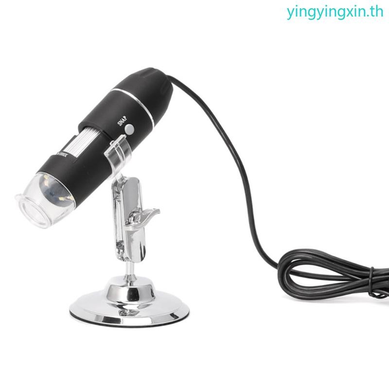 Yin 8 LED การขยาย 1600x กล้อง Endoscope กล้องจุลทรรศน์ดิจิตอล USB ขาตั้งโลหะ