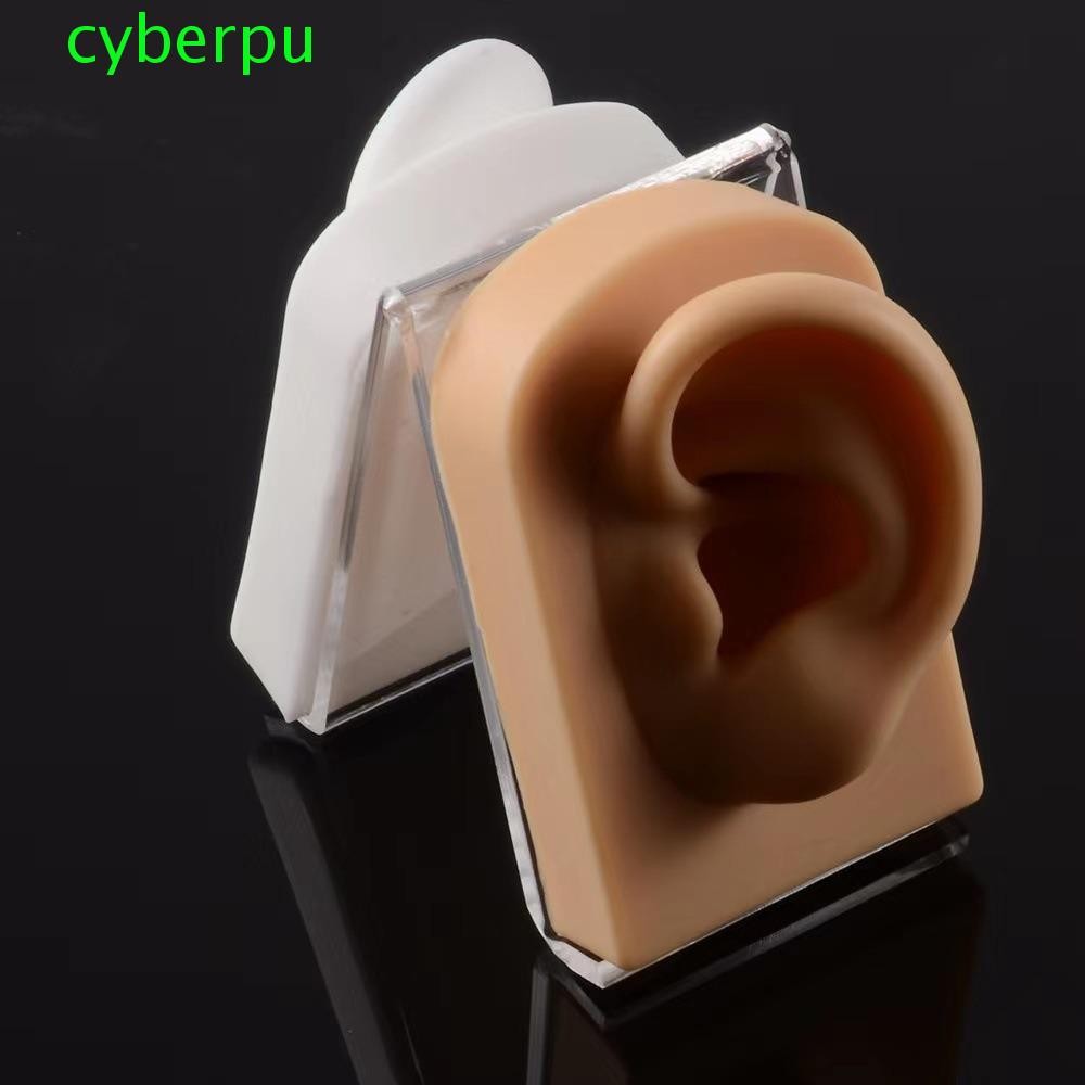 Cyberpulse รุ่นหูซิลิโคน, เครื่องมือเจาะ, ชั้นวางโมเดลหูมนุษย์น้ําหนักเบา, ขาตั้งโชว์ต่างหูนุ่มสีดํานู้ดทนทานงานฝีมือ DIY