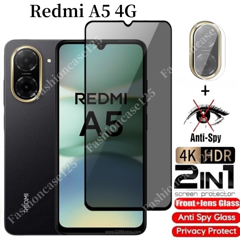 2in1 Redmi A5 4Gกระจกนิรภัยส่วนตัวAnti-Spyคลุมทั้งหมดป้องกันหน้าจอAnti Peekความเป็นส่วนตัวฟิล์มสําหรับXiaomi Redmi A5 RedmiA5 5 4G 2025 Anti Scratch 9Hความแข็ง