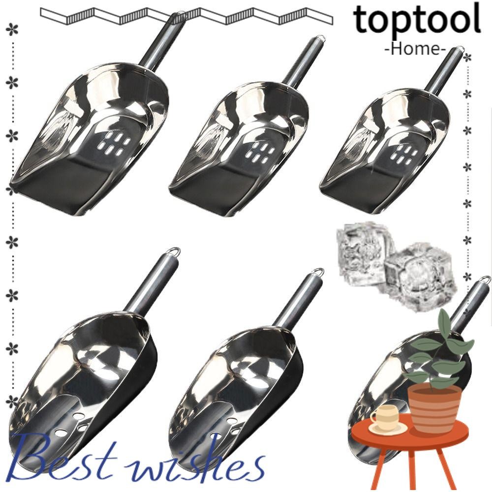 Toptools ที่ตักน้ําแข็ง, ที่ตักน้ําแข็งบาร์อุปกรณ์ครัวสแตนเลส, ทําความสะอาดง่ายพลั่วน้ําแข็งทนทานเรียบสําหรับเมล็ดพืช