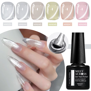 MEET ACROSS 7ml น้ำตาแมกนีติกเจลเล็บ กึ่งถาวร โซคอฟ ยูวีเจล วาร์นิชเล็บ