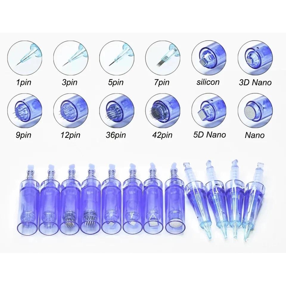 10pcs Dr.pen A1 A6 M5 M7 N2 E30 A10 MYM เข็มตลับหมึก Bayonet สําหรับ Derma ปากกา 9/ 12/ 24/ 36/ 42/ Nano Pin drpen เข็ม