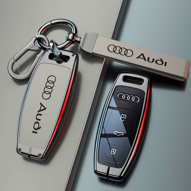 Zine Alloy Car Key Case Cover Shell Holder Protection For Audi Q8 A6 A3 A8 C8 S6 RS6 A7 S7 RS7 RSQ8 