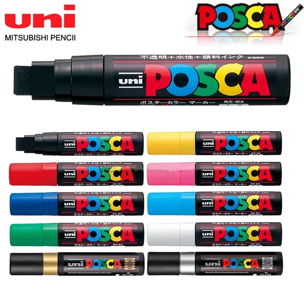 UNI POSCA PC-17K Marker Graffiti ปากกาสี Art Markers POP เคล็ดลับกว้าง 15 มม.ผ้าปากกา Art Supplies Broad Color Markers