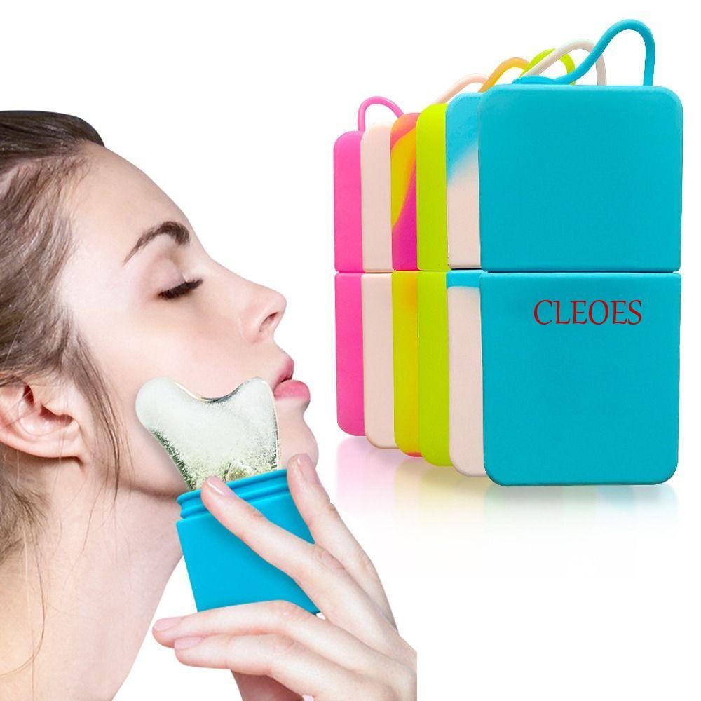 CLEOES ซิลิโคน Ice Face Roller, Gua Sha Cold Therapy Ice Cube แม่พิมพ์, นํากลับมาใช้ใหม่หดรูขุมขน Alleviate Puffiness Brighten Cooling Face Contour Globes Body