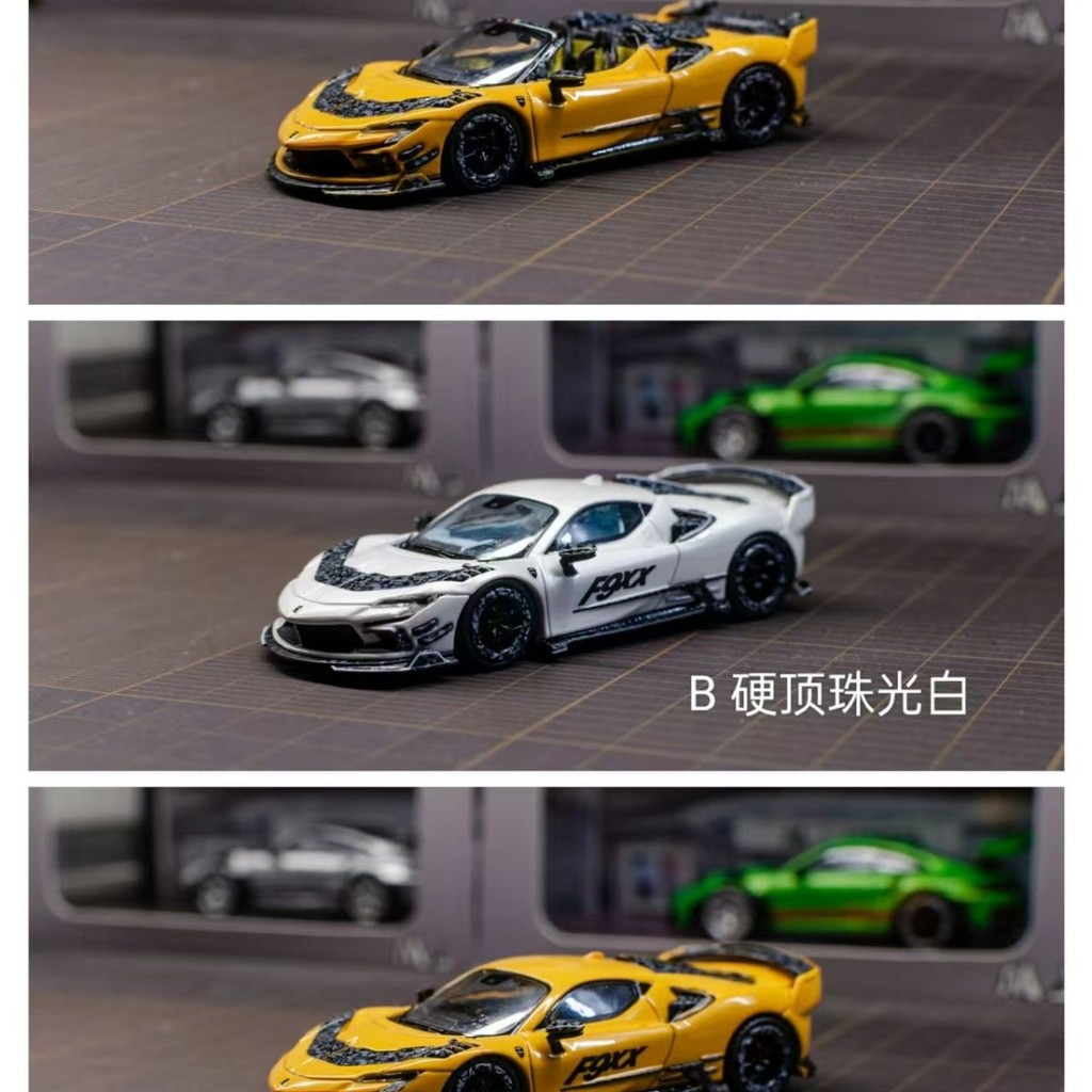MJ 1: 64 Ferrari F9XX Convertible Hard Topรถรุ่นจําลองคอลเลกชันของขวัญของเล่นเครื่องประดับรถสปอร์ตออ
