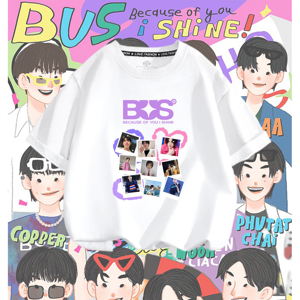 🎁 Hot sales🔥 NEW เสื้อวง BUS because of you i shine T-shirt  100CM-150CM  021