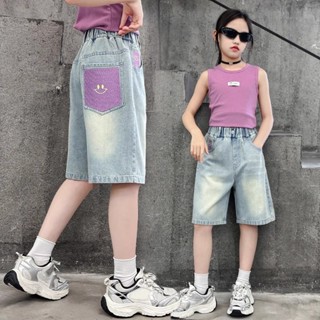 ขาสั้นยีนส์สำหรับเด็กผู้หญิง ฤดูร้อน 2025 แฟชั่นเกาหลีใหม่ ข…
