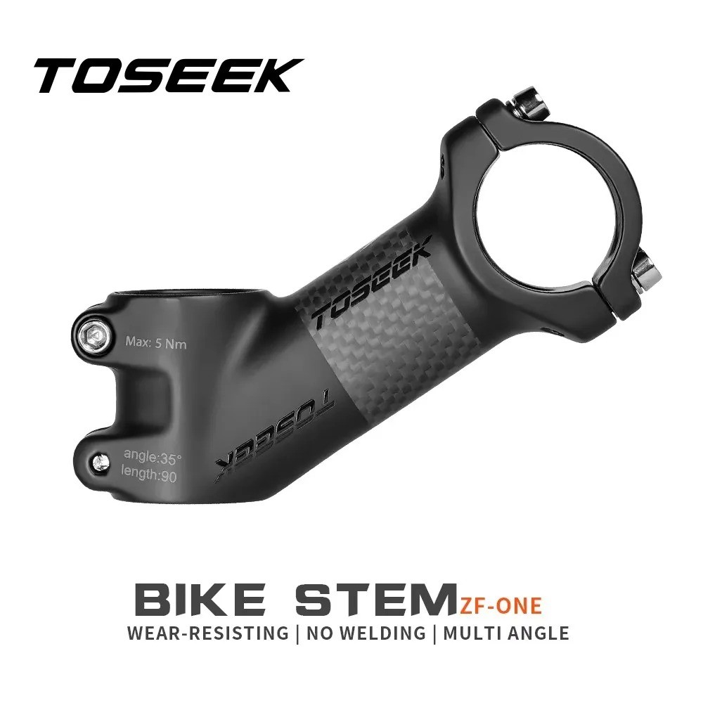 TOSEEK คาร์บอนจักรยาน Stem Matte 10/17/25/35 องศา Mtb Stem 60/70/800/90/100 มม.จักรยาน Handle Bar Stem Power ขี่จักรยานอะไหล่