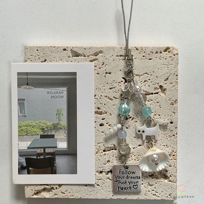 เปลือกสายคล้องมือสร้อยเชือกโซ่โทรศัพท์มือถือเชลล์ จี้โทรศัพท์รูปเปลือกหอยแมวน้อยน่ารักและสร้างสรรค์ สายคล้องโทรศัพท์-CY - รูปที่ 4