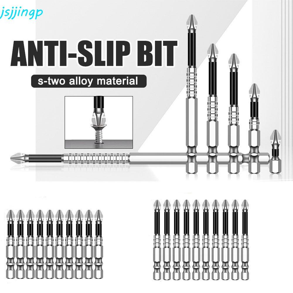 JSJJINGP 6ชิ้น/10ชิ้นหัวชุดแม่เหล็ก,ทนต่อแรงกระแทกความแข็งสูงข้ามหัวบิต,เค5ลื่นกันน้ํากันลื่นไขควงไฟฟ้าบิตสกรูไดร์เวอร์เครื่องมือมือ