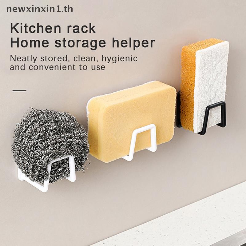 *NT* ห้องครัวฟองน้ําผู้ถือแร็คสแตนเลสกาวอ่างล้างจานฟองน้ําราวตากผ้าผนังผู้ถือจัดเก็บห้องครัวตะขอ {T}