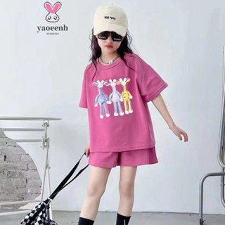 【YAOEENH】120-170 ซม.สาวฤดูร้อนเกาหลีรุ่นหลวมสามกวางชุดกลางเด…