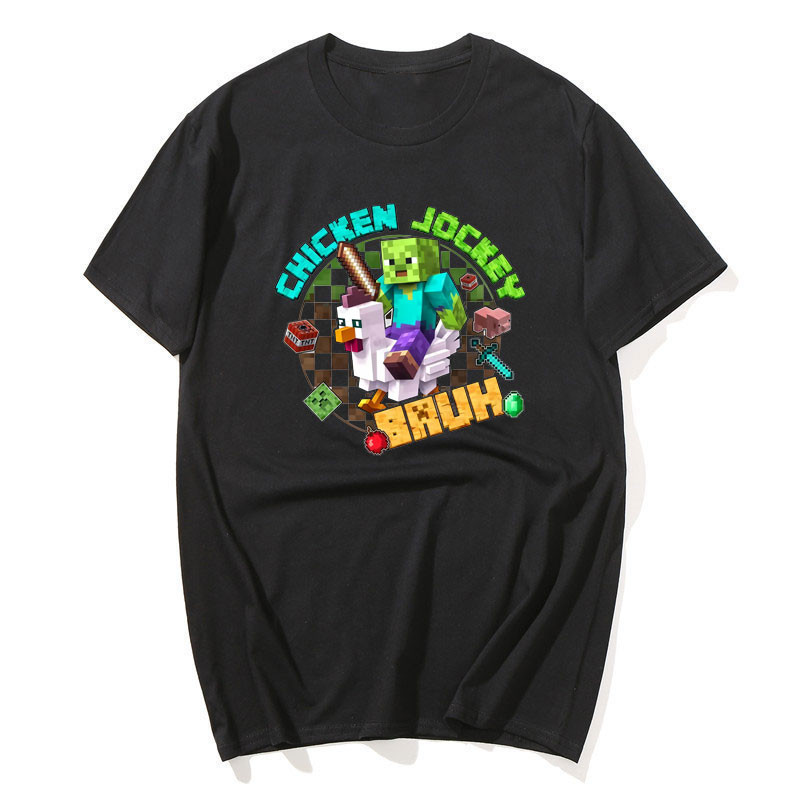 อินเทรนด์ไก่ Jockey ตลก Zombie ขี่ไก่ Meme เสื้อยืดผู้ชายผู้หญิงฤดูร้อนแฟชั่น Gothic คุณภาพสูงขนาดให