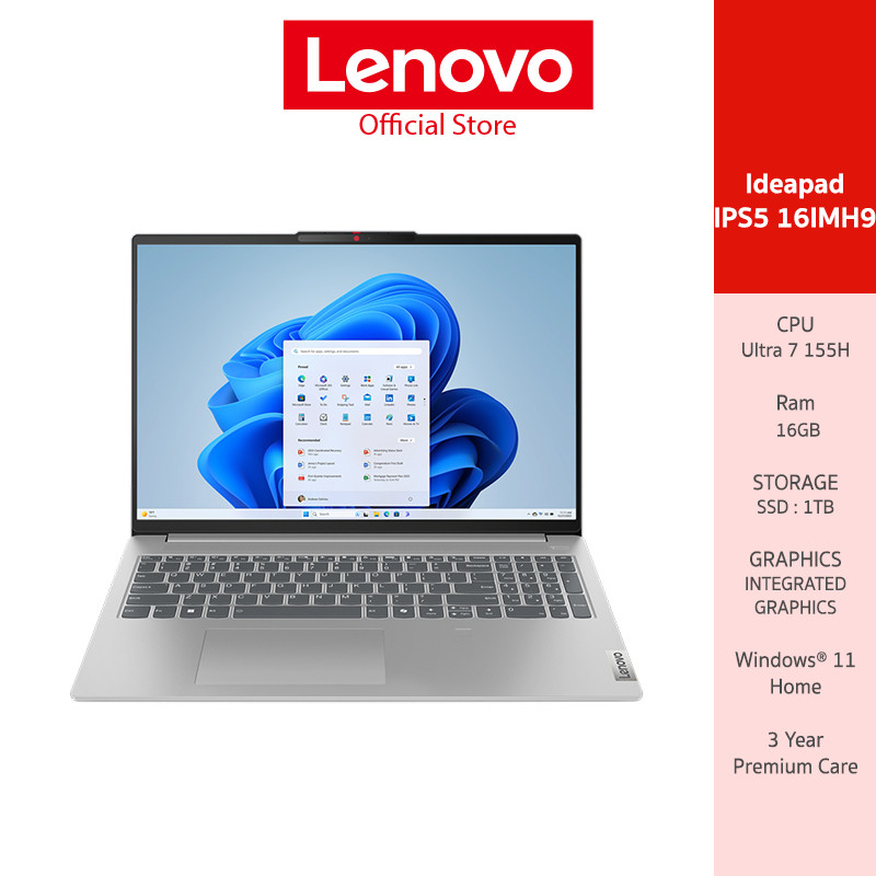 [ผ่อน 0%]Lenovo IdeaPad Slim 5 16IMH9(83DC004BTA)Notebook Intel Ultra 7-155H 16GB SSD 1TB 16 WUXGA