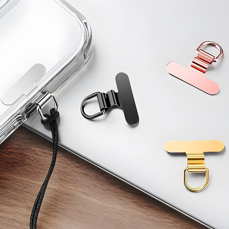 คลิปหนีบการ์ดเชือกเส้นเล็กโทรศัพท์สแตนเลส 1/2/3 ชิ้น - 360° ปะเก็นโทรศัพท์มือถือหมุนได้ - แพทช์เชื่อมต่อเชือกแขวนรูเงียบ - สากล บางเฉียบ - สติ๊กเกอร์คงที่ป้องกันการสูญเสีย - รูปที่ 7