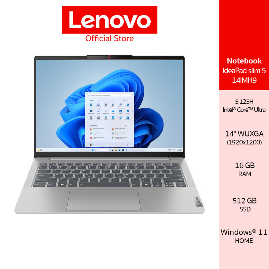 [ผ่อน 0%]Lenovo IdeaPad Slim 5 14IMH9(83DA0090TA)Notebook Intel Ultra 5-125H 16GB SSD 512GB 14 WUXGA