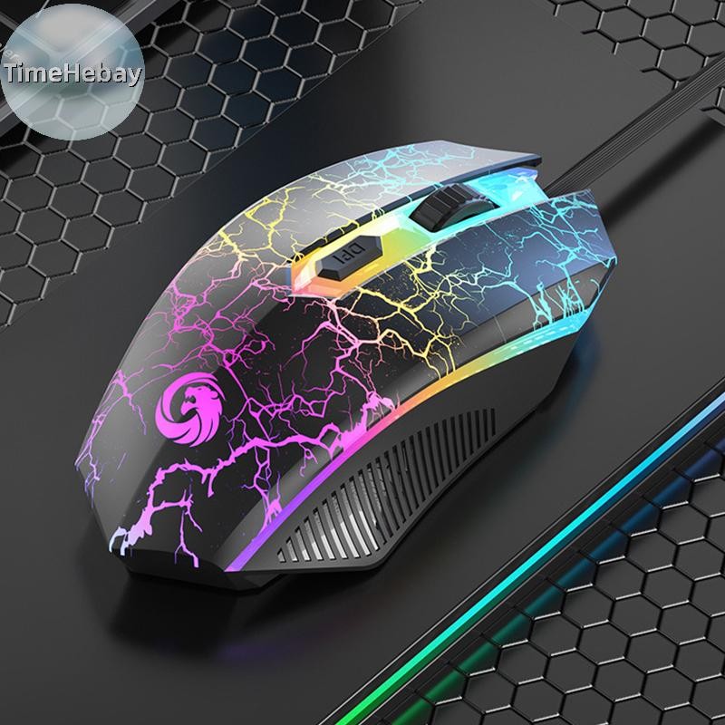TimeHebay Gaming RGB Backlight เมาส์แบบมีสาย E-Sports เมาส์สําหรับ PC แล็ปท็อป USB เม้าส์สําหรับ Office Studio Gamer EN