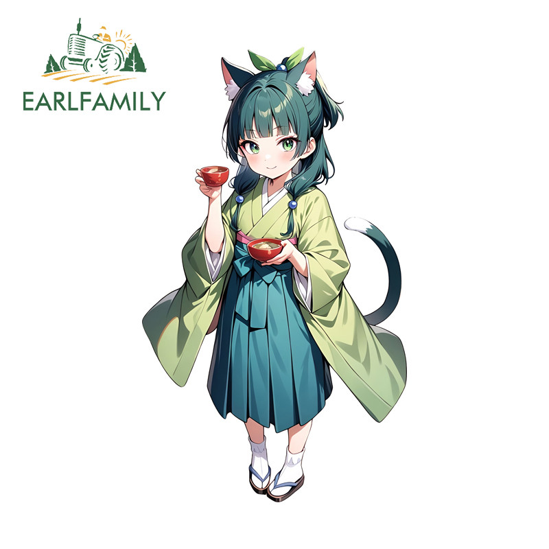 EARLFAMILY Maomao สติกเกอร์รถ Creative กระจกรถจักรยานยนต์ไฟฟ้า-จักรยานกระเป๋ากันน้ํา PVC Decal Occlu