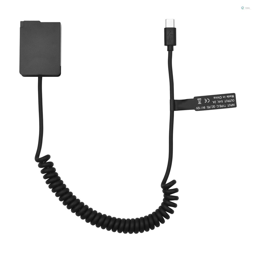 Andoer DMW-DCC8 Dummy แบตเตอรี่ USB-C Coupler อะแดปเตอร์ BLC12 Dummy แบตเตอรี่ Coupler USB Type-C ฤด
